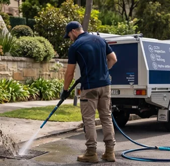 Plumber tracing a drain smell in Collaroy